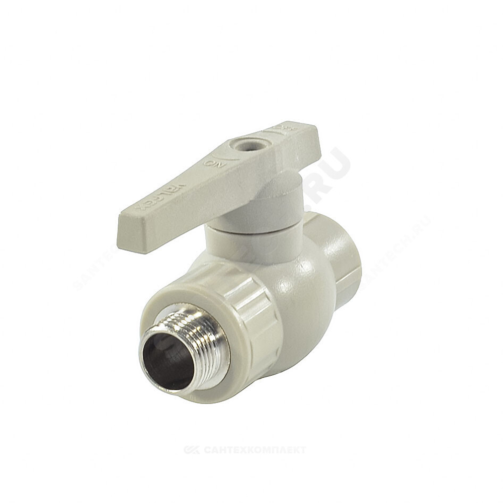 Кран шаровой PP-R серый Дн 20х1/2" НР VALFEX 10144220Г