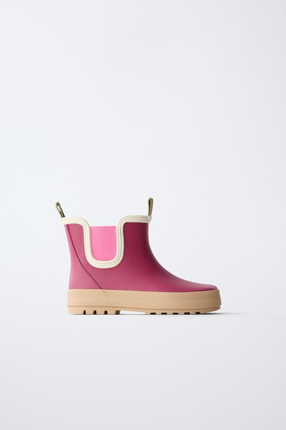 ZARA ЦВЕТНЫЕ РЕЗИНОВЫЕ БОТИНКИ, РОЗОВЫЙ