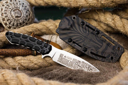 Нож Kizlyar Supreme AZTEC D2 SW G10-BH KS (StoneWash, G10 Black Handle, Kydex Sheath)