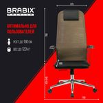 Кресло BRABIX PREMIUM "Ultimate EX-801" хром, плотная двойная сетка Х2, черное/коричневое, 532920