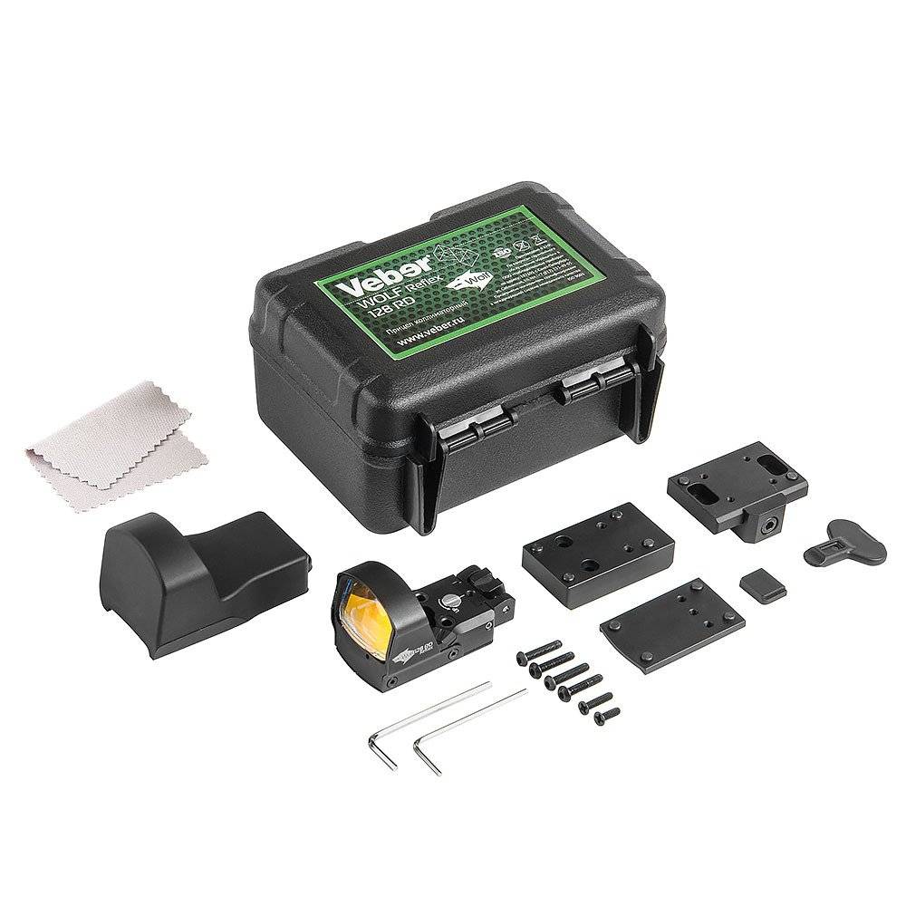 Прицел коллиматорный Veber Wolf Reflex 128 RD (открытый, 5 МОА, weaver/picatinny)