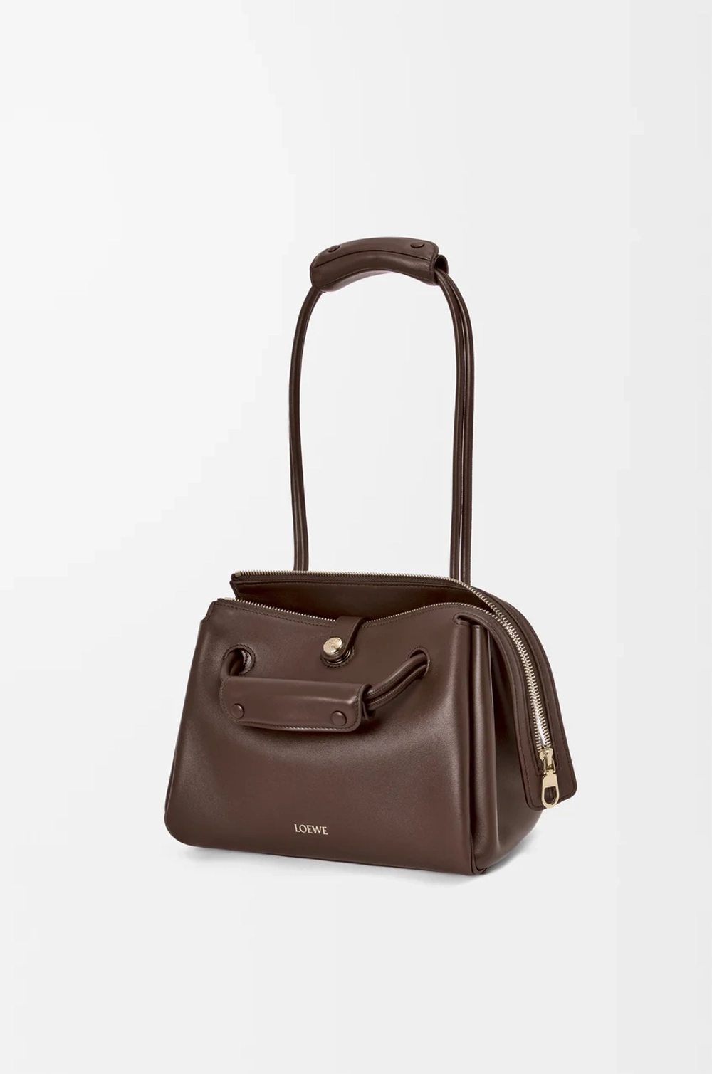 Loewe Маленькая сумка Madrid из мягкой телячьей кожи, темно-каштановый