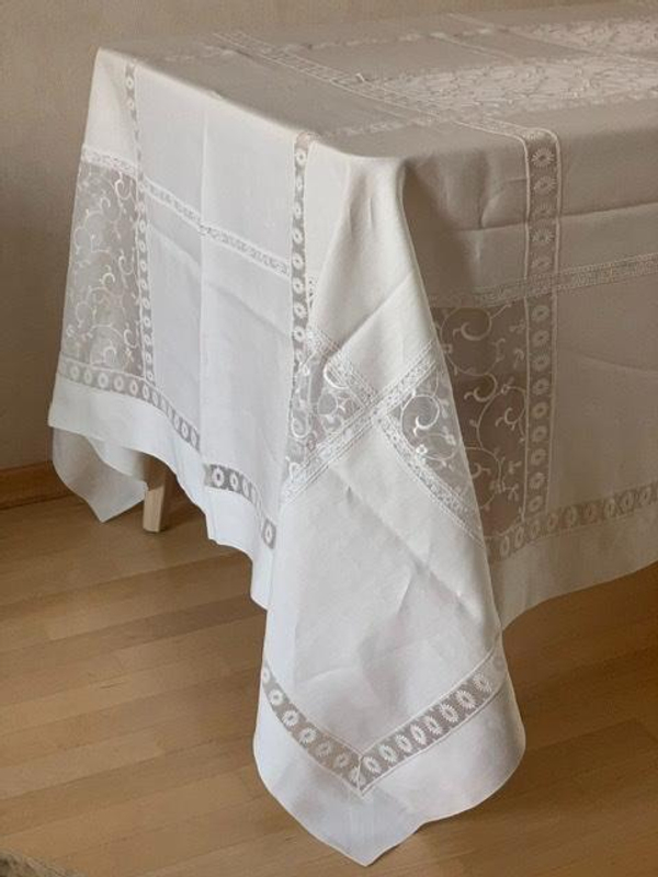 Скатерть 180x300 и 12 салфеток Palombella PM Elite молочные