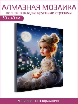 Светящаяся алмазная мозаика на подрамнике 30*40
