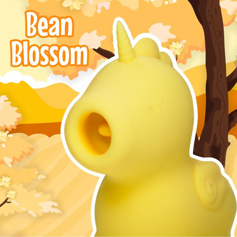 Вибромассажер Unihorn - Bean Blossom со стимуляцией язычком, жёлтый