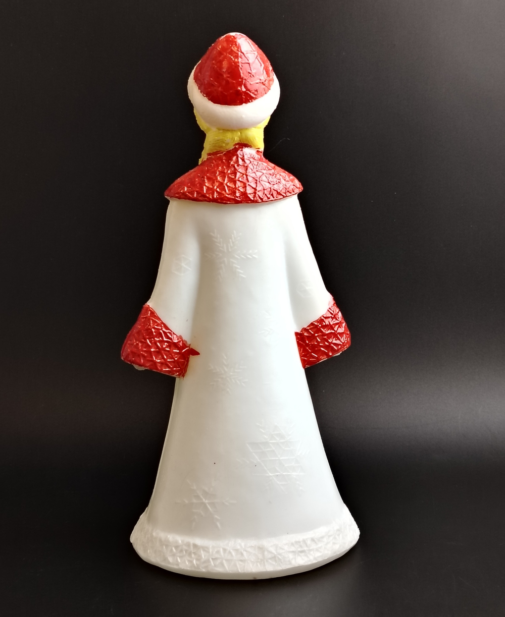 Фигура под ёлку "Снегурочка", пластик, роспись, СССР, 1970-1990 гг. 23 см, винтажная, СССР 1960-1980 гг