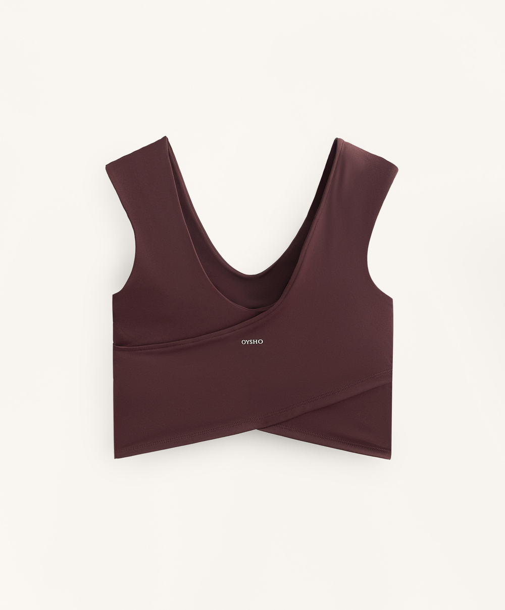 Oysho Топ Comfortlux, шоколадно-коричневый