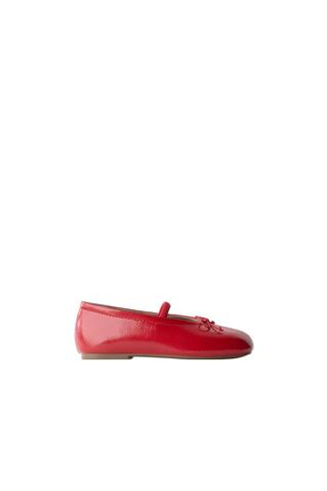 ZARA БАЛЕТКИ С БАНТОМ, КРАСНЫЙ