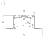 Профиль SL-LINIA55-FANTOM-2500 SEAMLESS ANOD (Arlight, Алюминий)