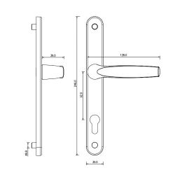 Комплект ручек на планке DORMA bremen 92/30/8мм белая (RAL9016)