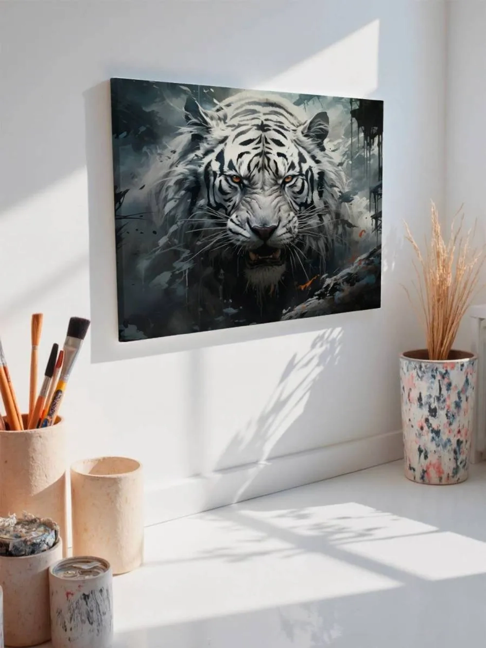 Картина на стену 40 X 50 Белый тигр