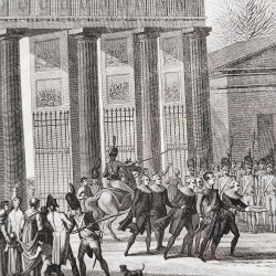Бовине Эд. Вступление французов в Берлин по ориг. Свебаха. Гравюра. 1834 г.