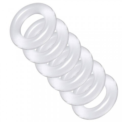 Комплект эрекционных колец для мошонки Master Series Ring Master Custom Ball Stretcher Kit, прозрачные, 6 шт