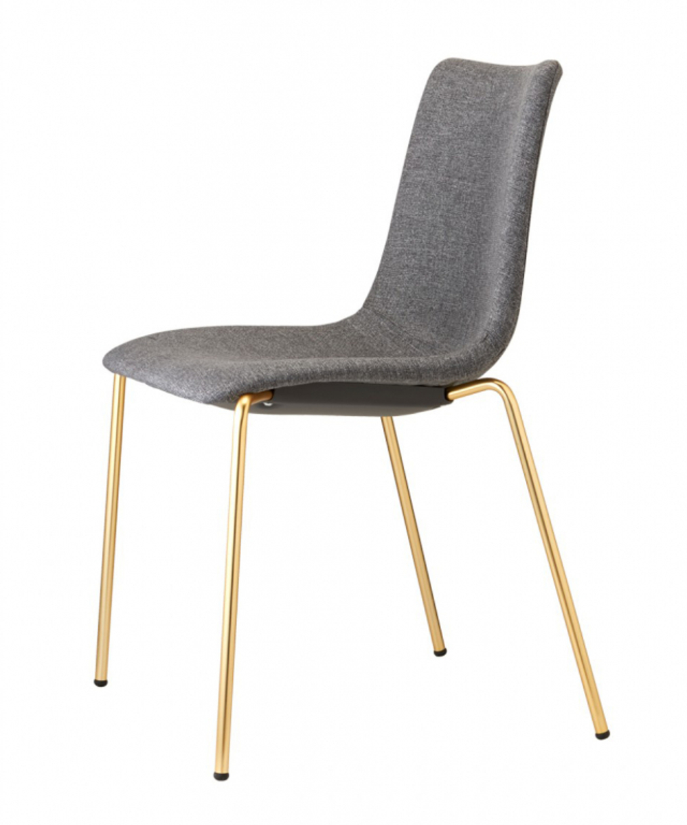 Стул с обивкой Scab Design Zebra Pop 4 legs, сатинированная латунь, серый
