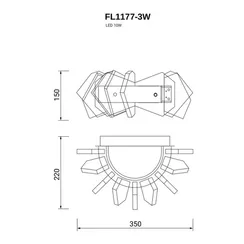 Настенный светильник Celeste FL1177-3W Fluorite