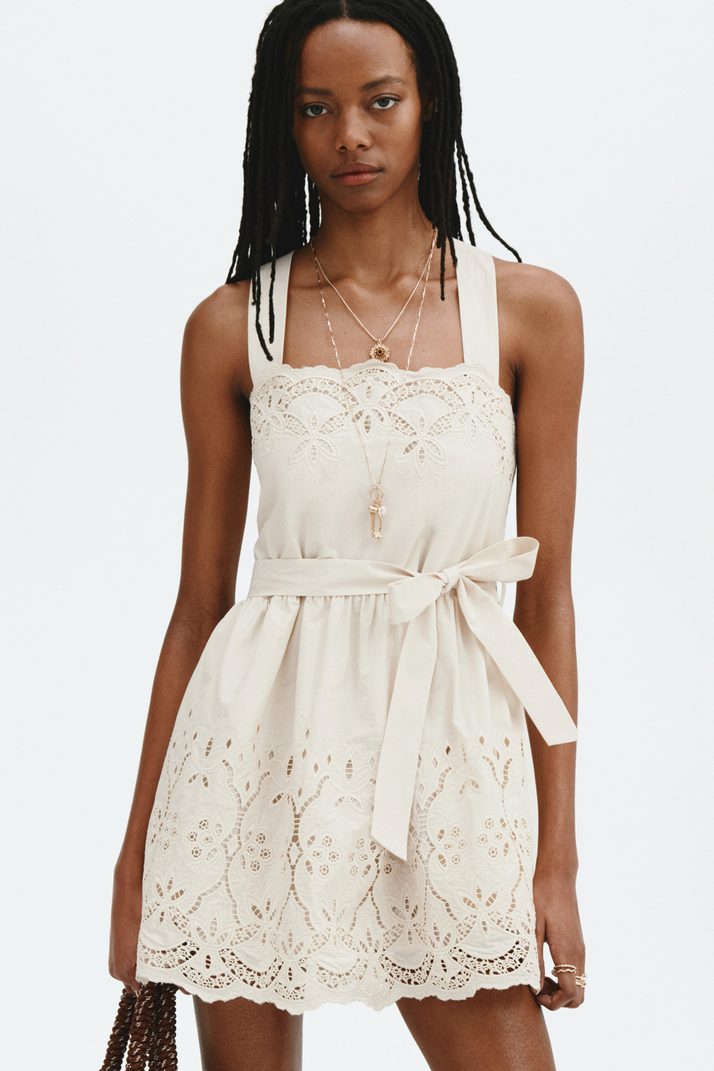 Платье с вышивкой — Светло-бежевый — H&M 1336837