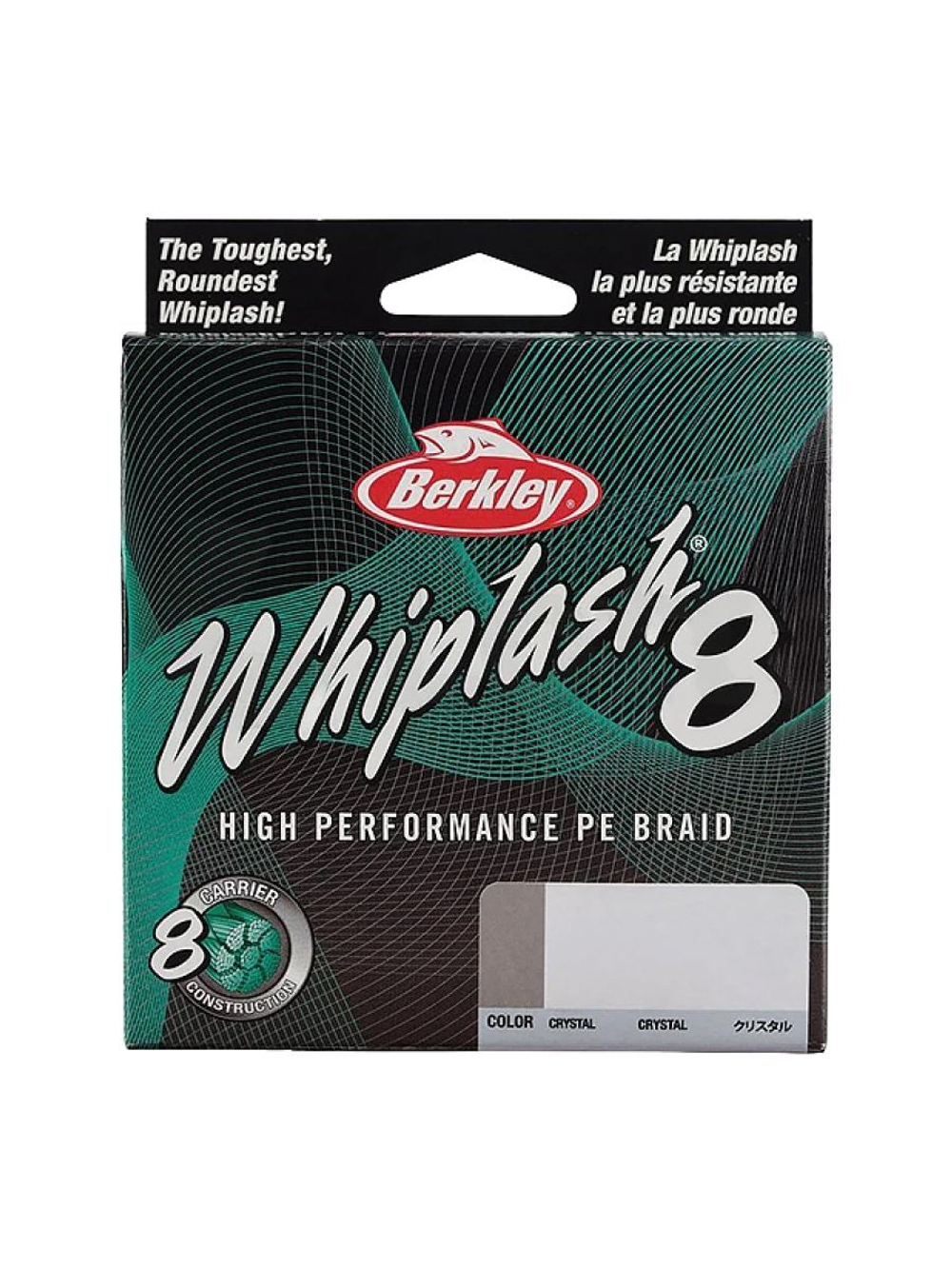 Шнур плетеный для рыбалки Berkley Whiplash8 Crystal (прозрачный), 300 м, 0,08 мм, 12,9 кг