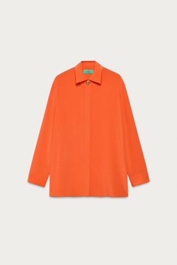 ZARA X MARISA BERENSON ШЕЛКОВАЯ РУБАШКА, КРАСНЫЙ/ОРАНЖЕВЫЙ