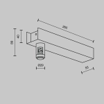 Основание настенное Wall для блока питания с вводом питания Flarity черный, TRA155CW-BB-B. TM Maytoni