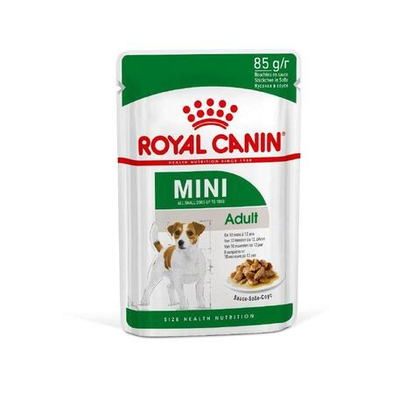 ROYAL CANIN Mini Adult Корм консервированный для взрослых собак мелких размеров от 10 месяцев, кусочки в соусе, 85 г