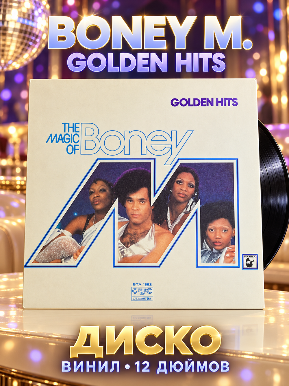 LP Boney M. – Golden hits. Виниловая пластинка 12 дюймов. Болгария