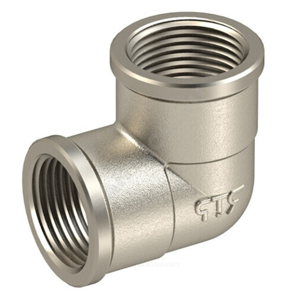 Угольник латунь никель Ду 32 (1 1/4") ВР RTP (РосТурПласт) 25181