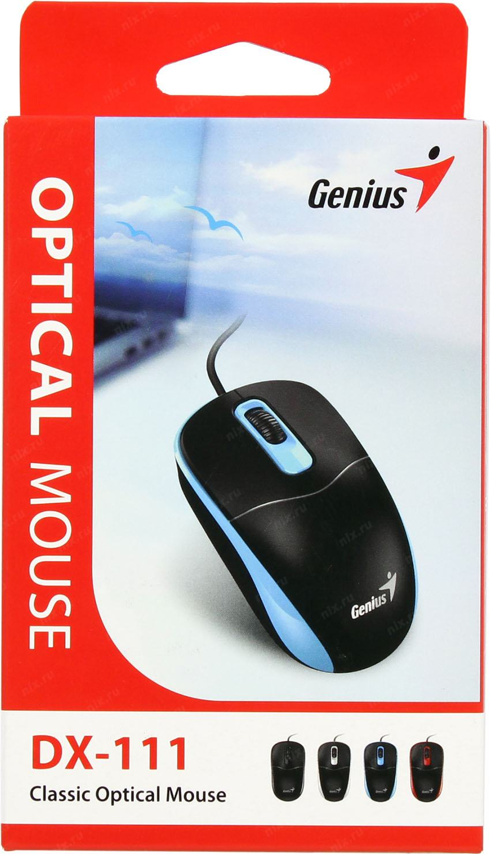 Genius Optical Mouse DX-111 <Black/Grey> (RTL)  USB 3btn+Roll  (31010034401)
