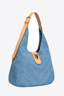 BIG HOBO BAG IN FADED DENIM