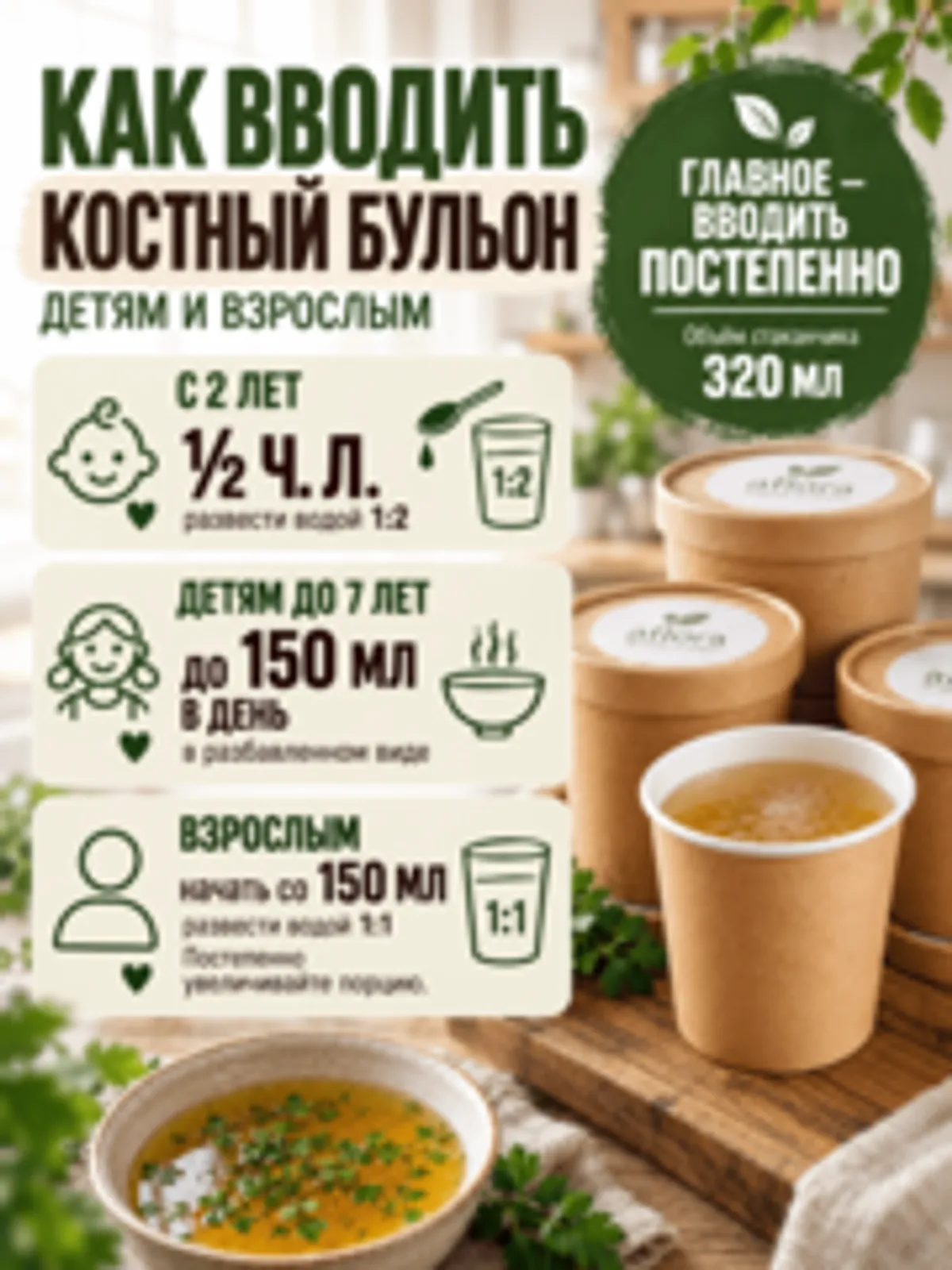 Набор костного бульона: Хаш и говяжий / 14 шт