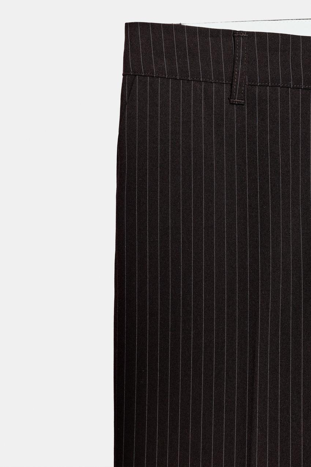 ZARA БРЮКИ ПРЯМОГО КРОЯ С НИЗКОЙ ПОСАДКОЙ, ТЕМНО-ГРАНАТОВЫЙ