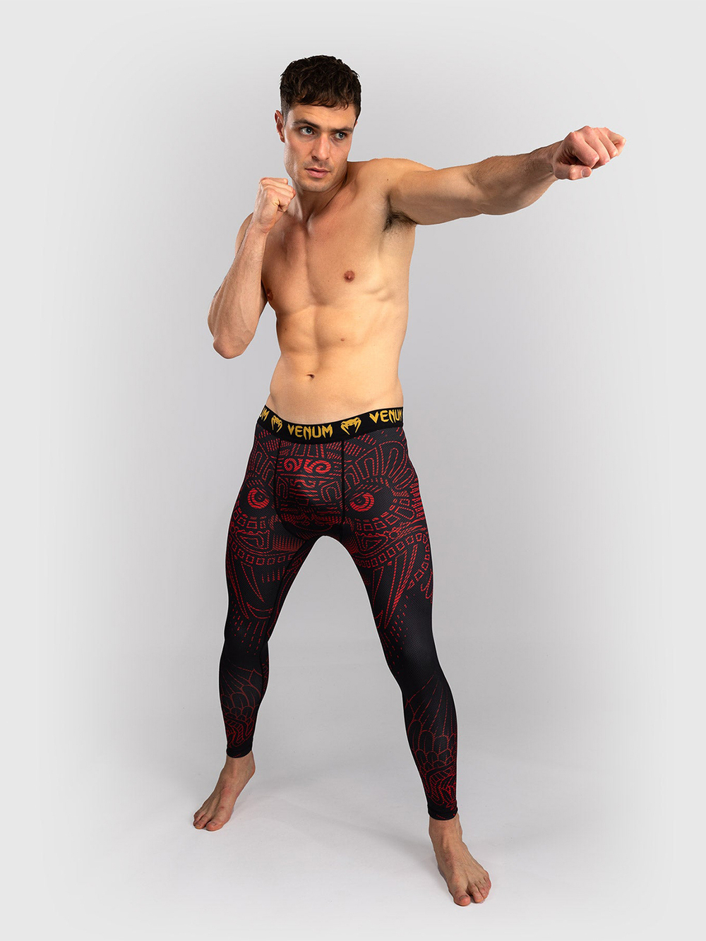 Тайтсы Venum Quetzal Fury Black/Fury Red/Tangerine