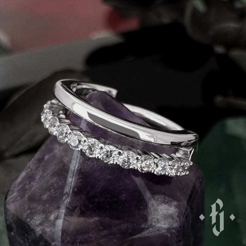 Кликер "Mizar" - Белое золото - White CZ