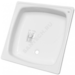 Поддон душевой стальной квадрат Standart 800х800х130 гладкий белый White Wave (Караганда)