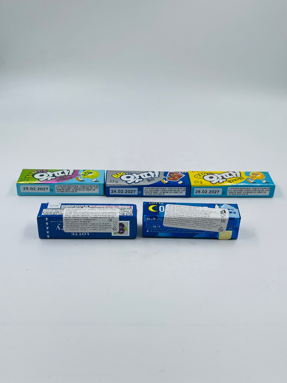 Lotte жевательная резинка MIX 5 вкусов: кола, манго, зеленый виноград, голубика, мята (Япония, Корея)