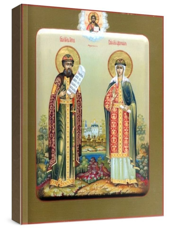 Петр и Феврония (рукописная икона)