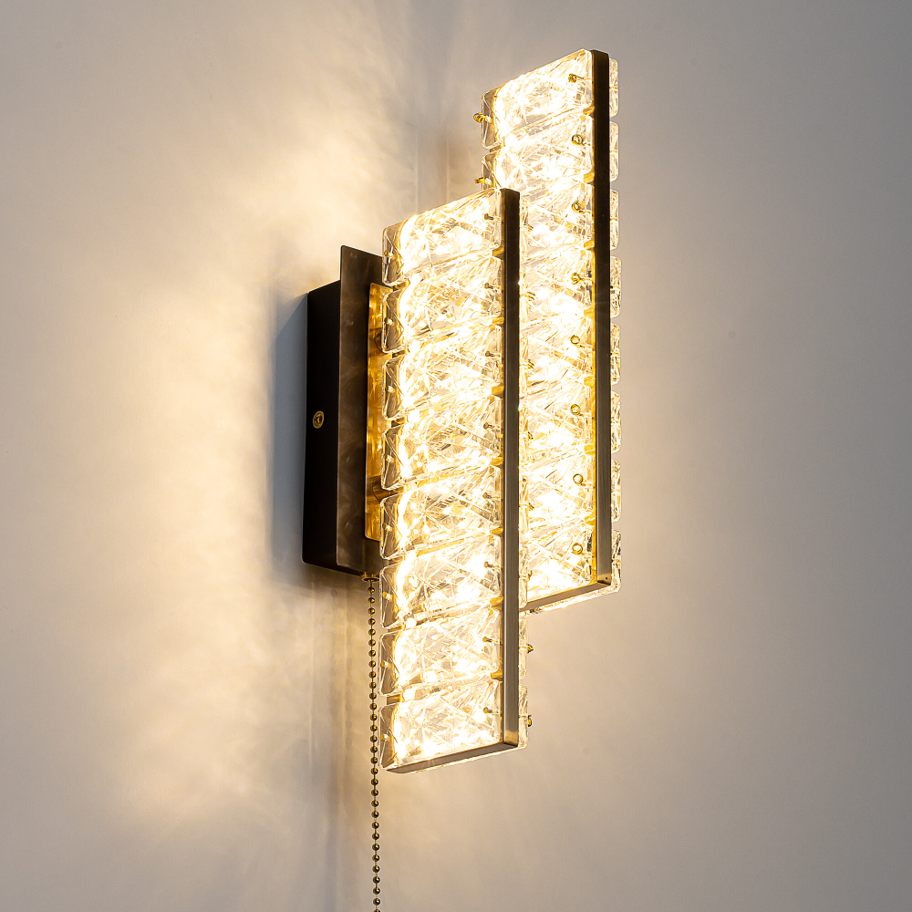 Citilux PALANT CL325422 LED Бра хрустальное с выключателем Чёрный+Бронза
