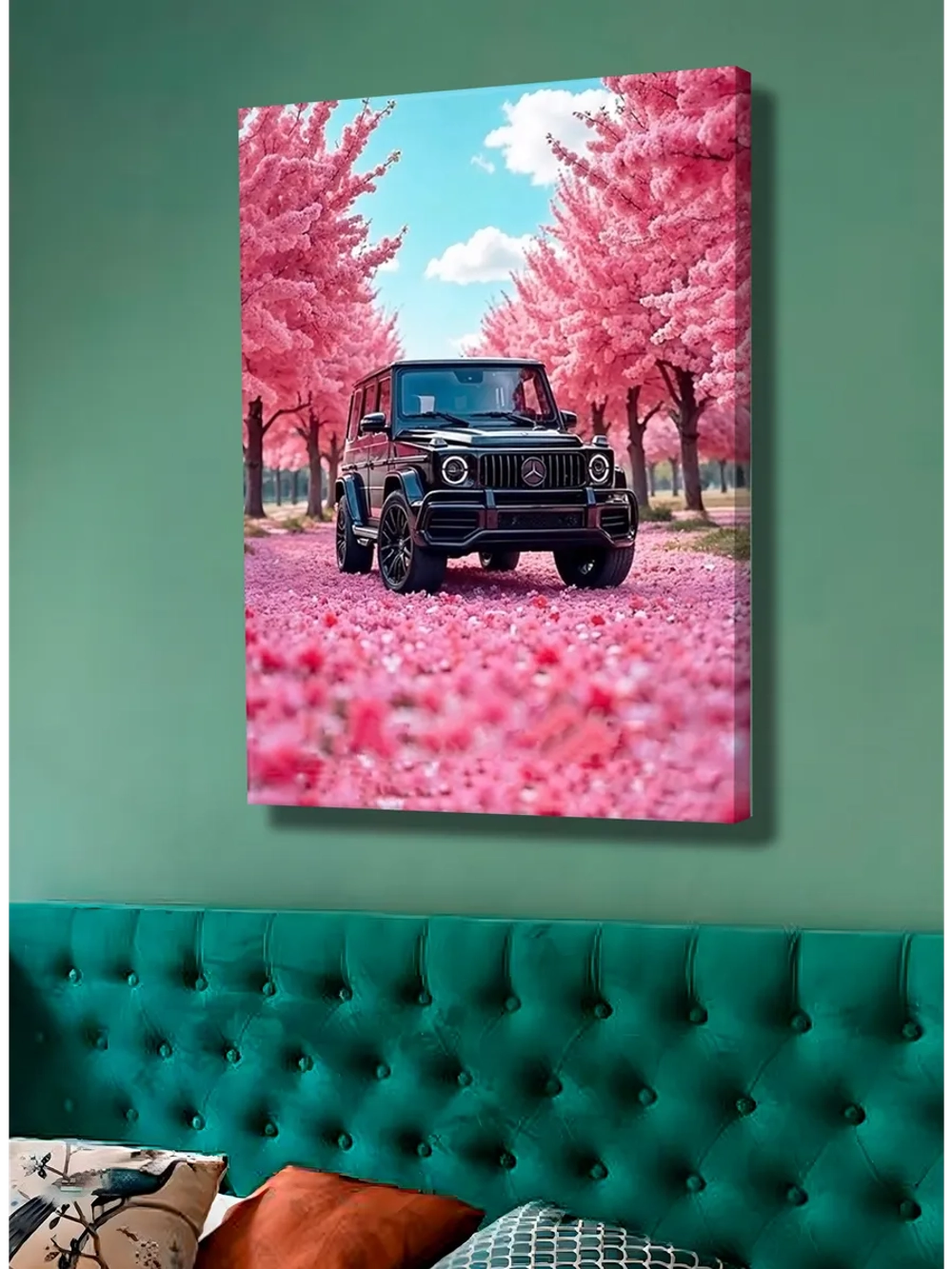 Картина "Mercedes Сакура Драйв", интерьерная 50х70см 1шт.