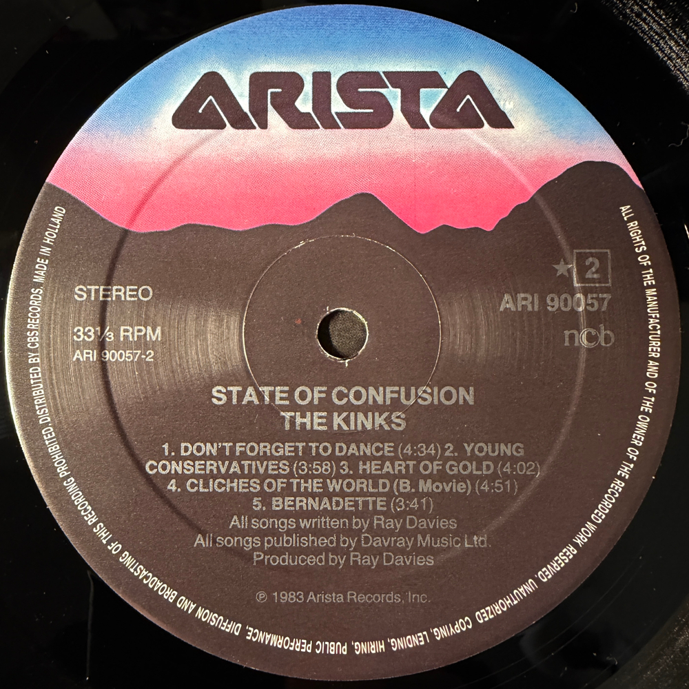 The Kinks ‎– State Of Confusion (Скандинавия 1983г.)