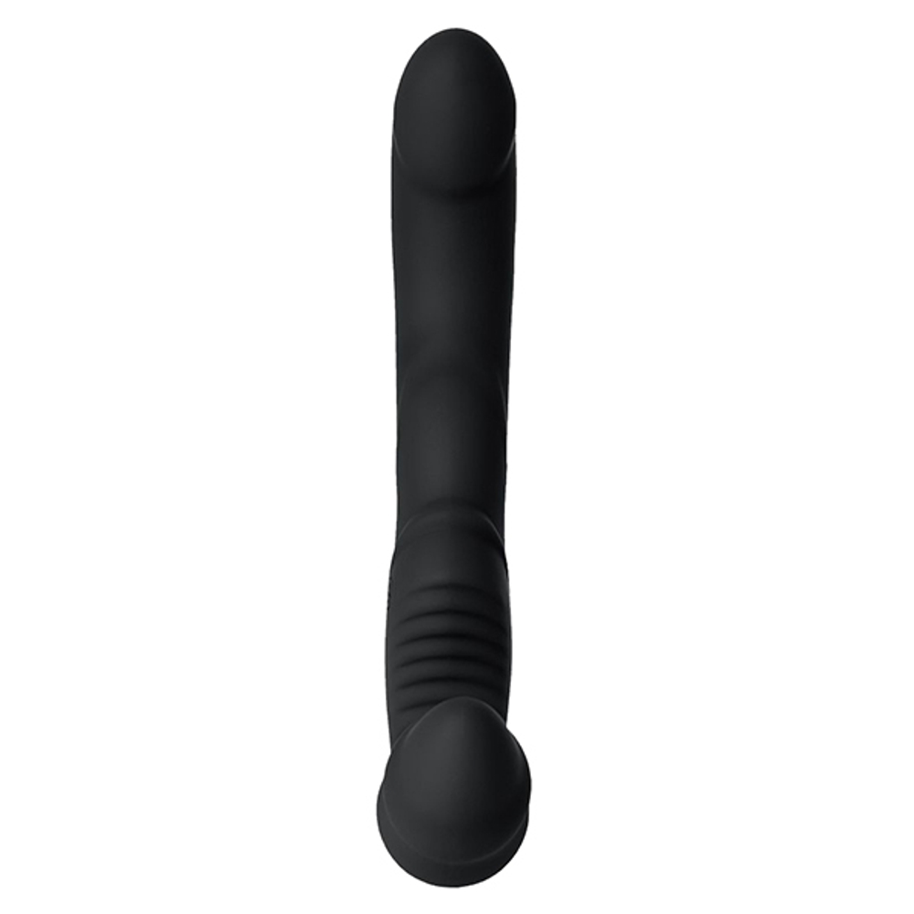 Черный безремневой страпон 35см с вибрацией ToyFa Black&Red 901408-5