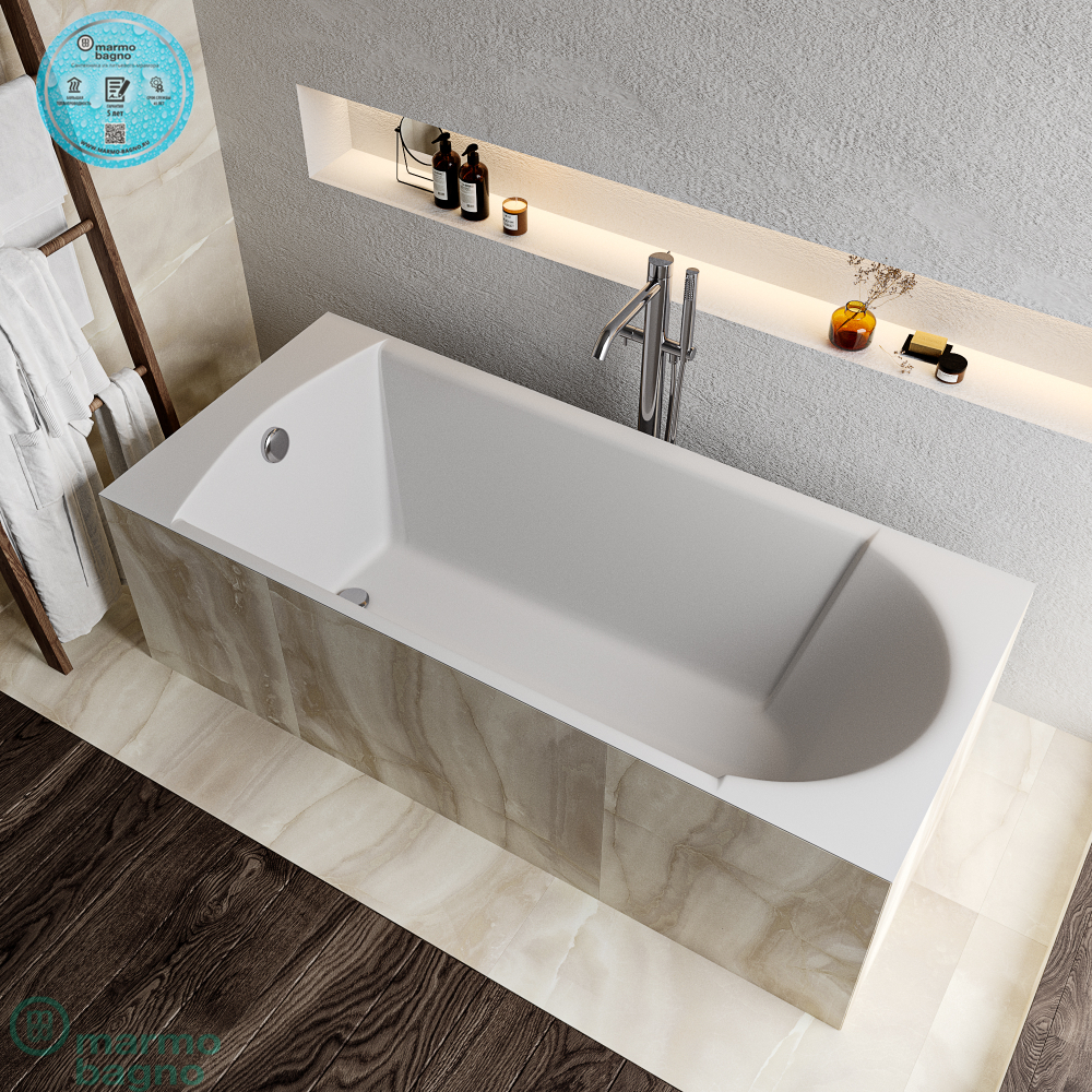 Ванна из литьевого мрамора Marmo Bagno Глория 170x70