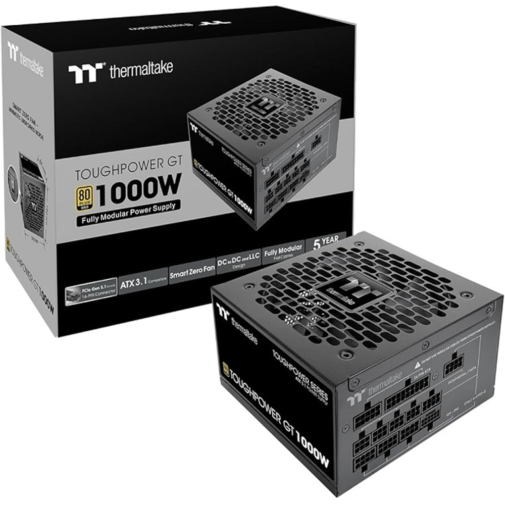 Блок питания Thermaltake 1000W Toughpower GT, модульный, 120mm, PCIe Gen 5.0, 80 PLUS Gold (PS-TPT-1000FNFAGE-3)
