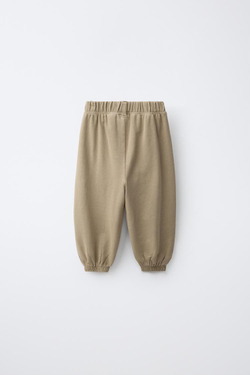 ZARA ОДНОТОННЫЕ БРЮКИ-ДЖОГГЕРЫ, ПЕСОЧНЫЙ