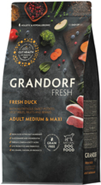 Grandorf Fresh 1кг Holistic Medium&Maxi Duck&Sweet Potato Сухой корм для собак средних и крупных пород, свежее мясо утки с бататом