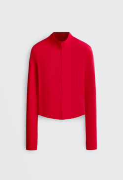 Oysho Куртка Short Light Touch, насыщенный красный