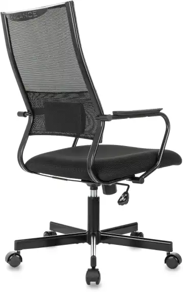 Кресло руководителя Бюрократ CH Balance черный TW SQU BL TW-11 сетка/ткань крестов. металл черный