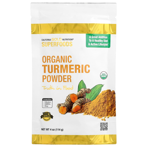 California Gold Nutrition, Superfoods, порошок из органической куркумы, 114 г (4 унции)