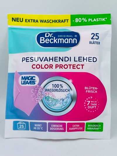 Dr.Beckmann Листовой стиральный порошок MAGIC LEAVES для цветного белья, 25 листов в упаковке (из Финляндии)