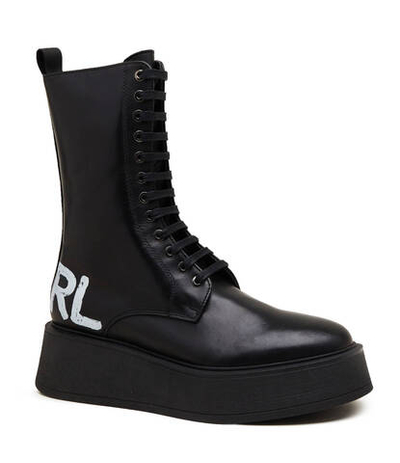 Кожаные ботильоны zephyr hi lace Karl Lagerfeld - черный(KL42475)