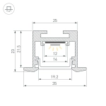 Профиль SL-LINE-3523-F-2500 BLACK (Arlight, Алюминий)
