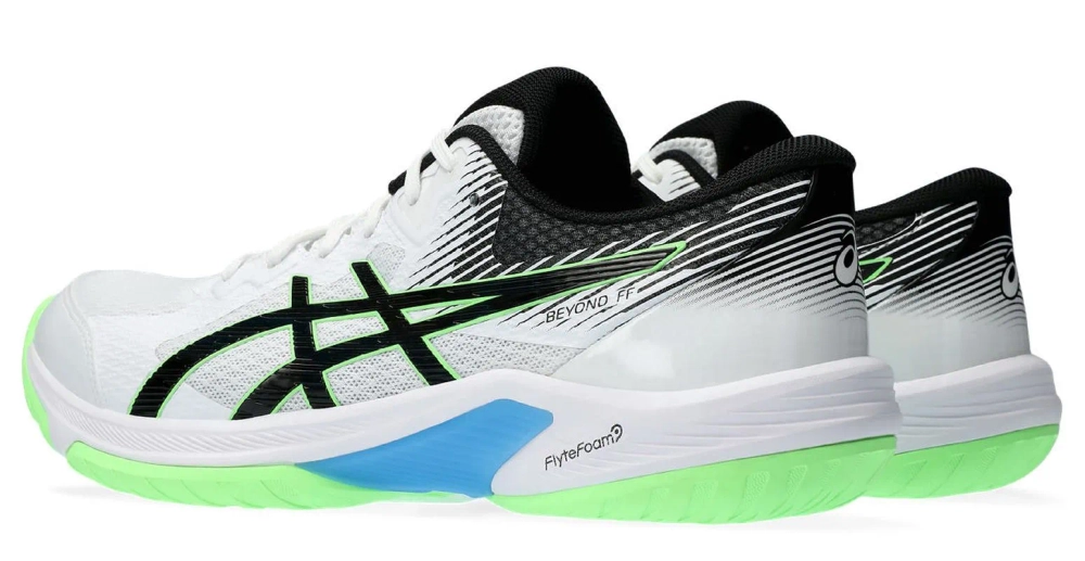 Мужские кроссовки для сквоша/бадминтона Asics Beyond FF - white/lime burst